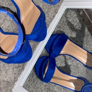 Blue Block Heels